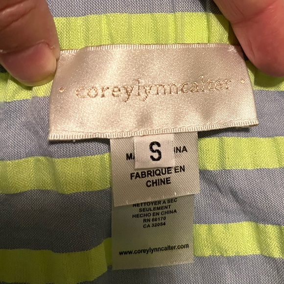 Anthropologie Corey Lynn Calter dress Sz small runs big green grey off shoulder - Picture 12 of 13